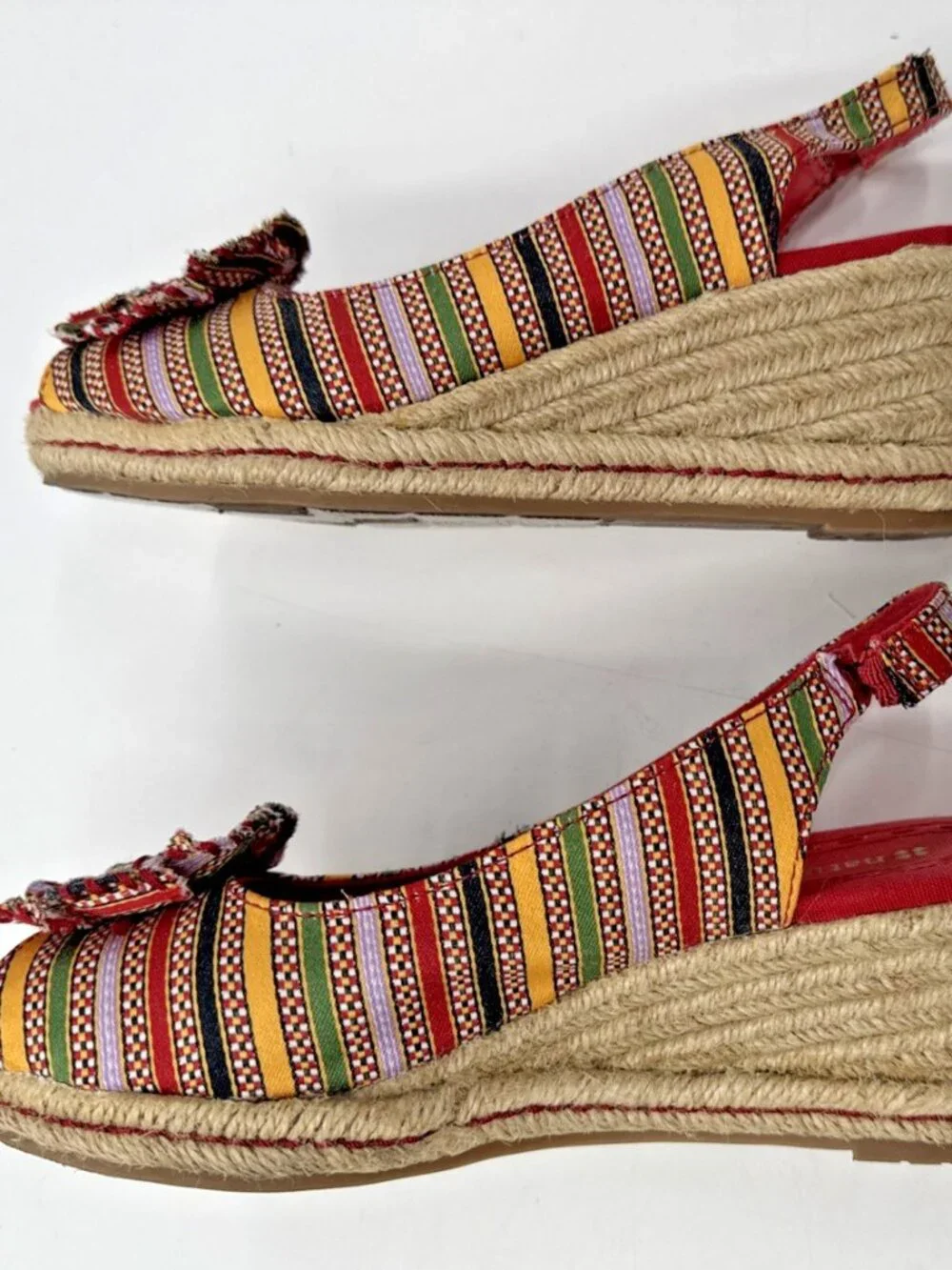 Naturalizer Wedge Sandals Women's 7 Aztec Espadrille Festival Fabric Shoes w/Box